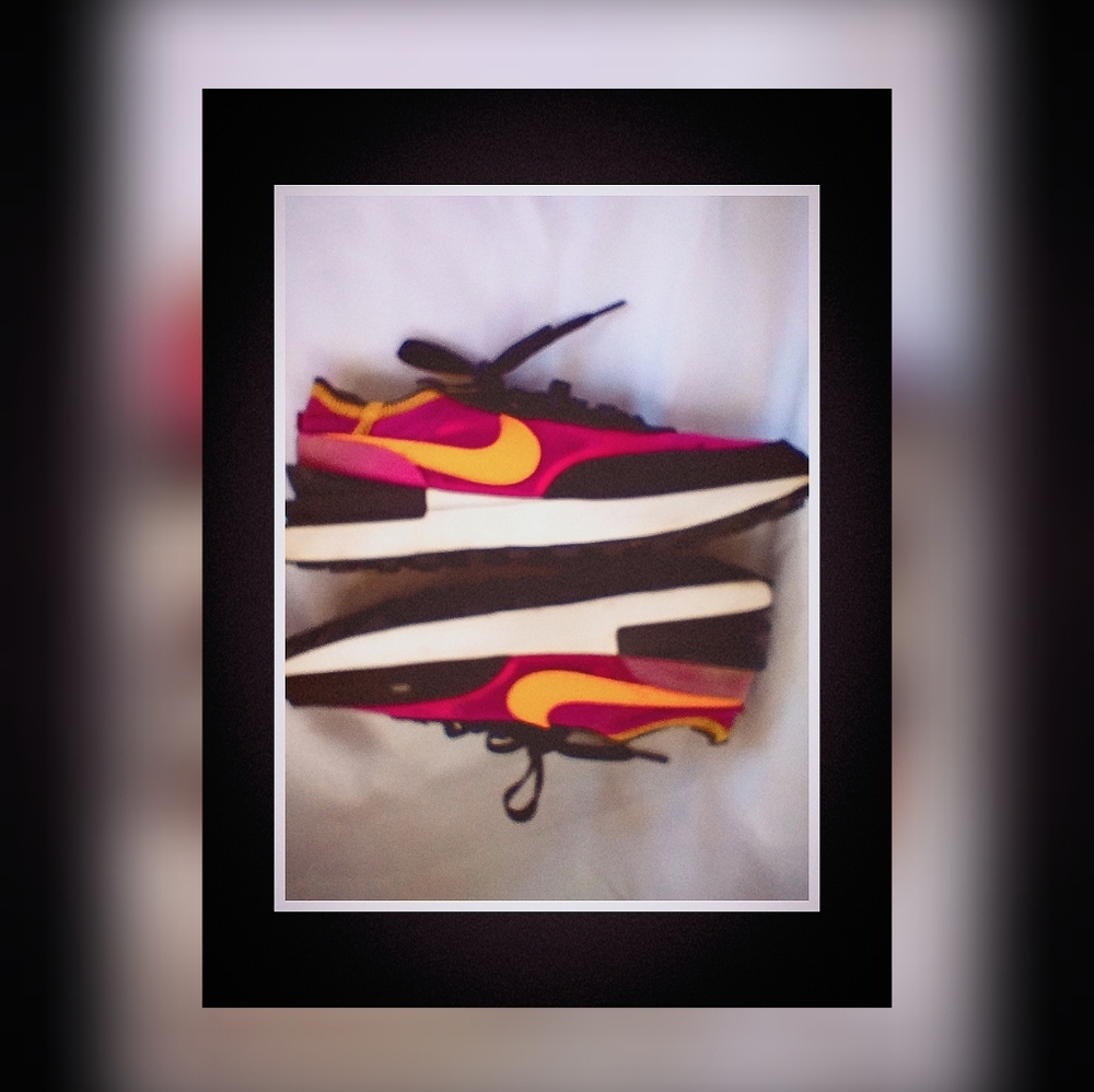 Women's Black and Pink Sneakers
